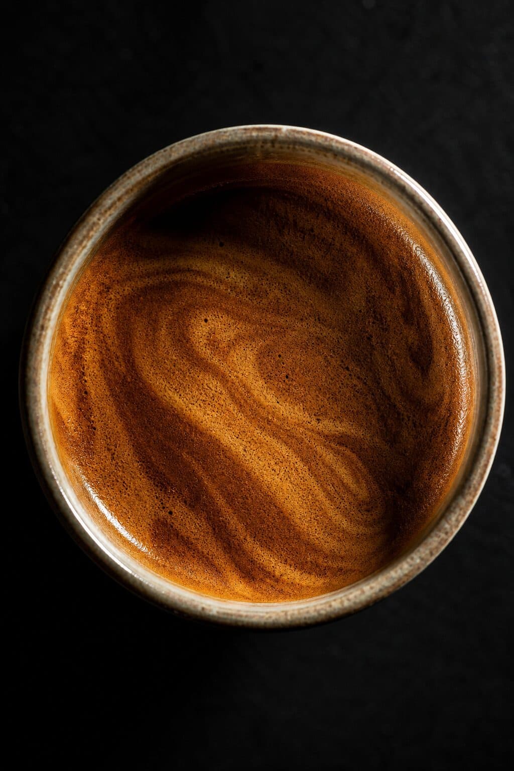 Frische Crema von oben